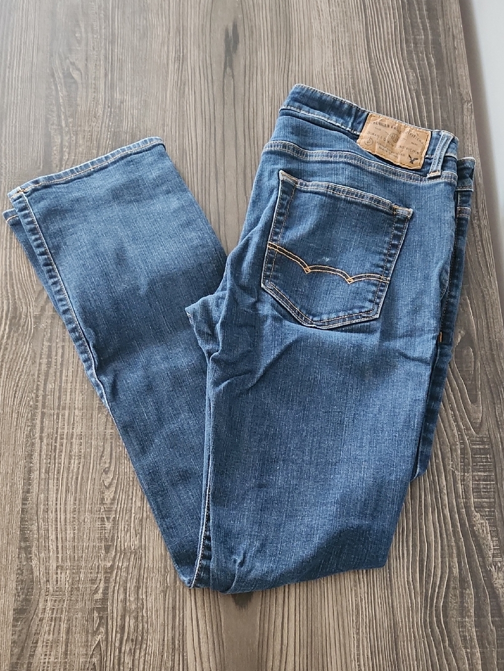 American Eagle Outfitters Straight Leg Blue Jeans with Extreme Flex